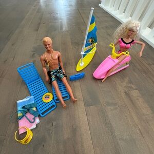 Barbie and Ken Beach Set Vintage
